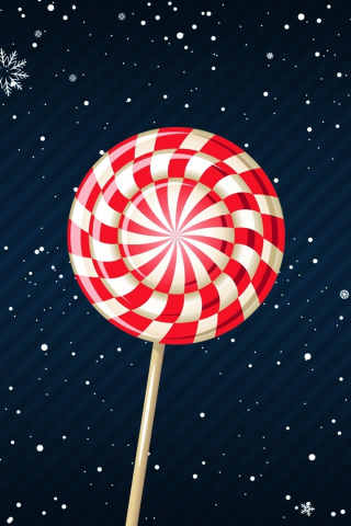 Lollipop, sweets, snowflakes, digital art, 240x320 wallpaper