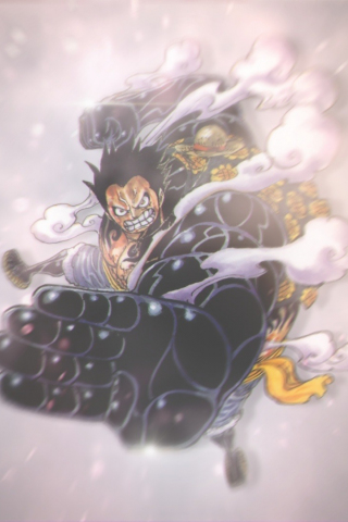 Monkey D. Luffy, black fist, One Piece, anime, 240x320 wallpaper