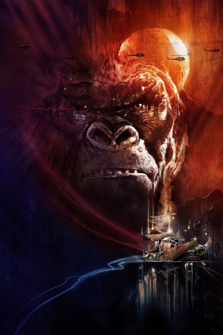 Kong: Skull Island, 2017 movie, fan art, 240x320 wallpaper