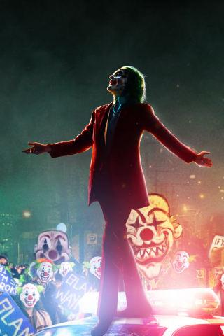 Joker, all clowns, movie art, 2019, DC studio, 240x320 wallpaper