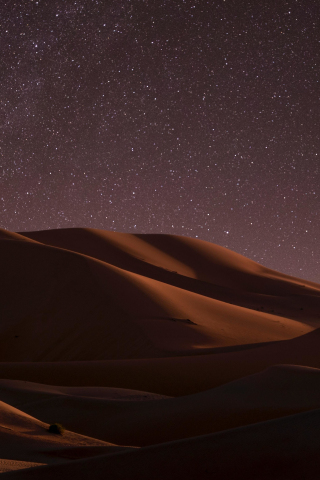 Night at desert, sky, dunes, 240x320 wallpaper