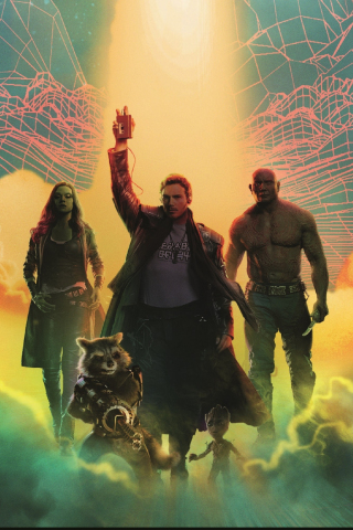 Guardians of the galaxy, superhero team, art, 240x320 wallpaper