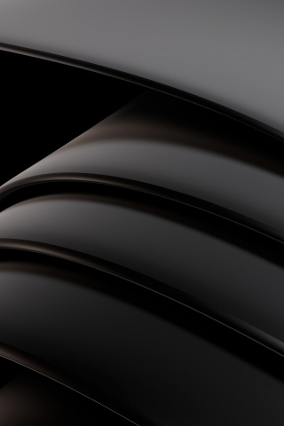 Dark black curvy shapes, abstract, shining edge, 240x320 wallpaper