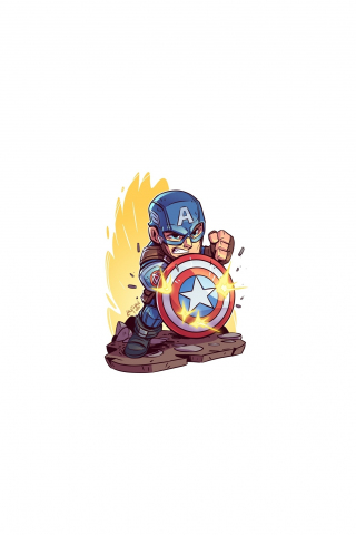 Minimal, Captain America, marvel superhero, 240x320 wallpaper