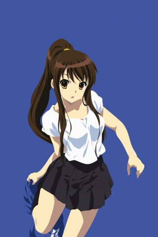 Cute, anime girl, minimal, Haruhi Suzumiya, 240x320 wallpaper