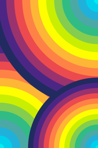 Abstract, circles, colorful, rainbow, 240x320 wallpaper