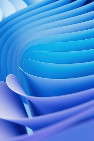 Curvy edges, blue, Microsoft 11 stock, 240x320 wallpaper