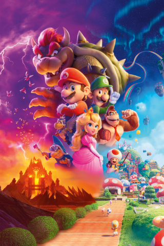 The Super Mario Bros. Movie, 2023 movie, poster, 240x320 wallpaper