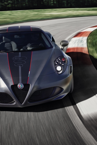 Alfa Romeo 4C, sports car, competizione, motor show, 2018, 240x320 wallpaper