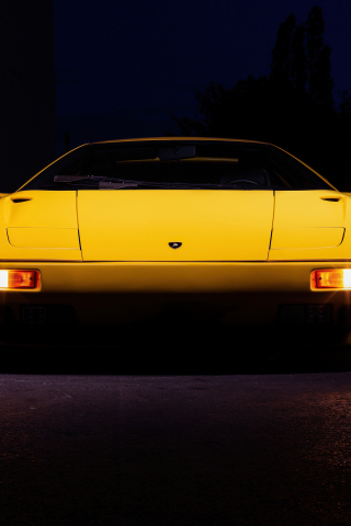 2022 Classic Lamborghini Diablo, yellow car, 240x320 wallpaper