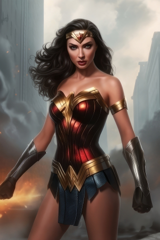 2023 Wonder Woman fan art, beautiful, 240x320 wallpaper