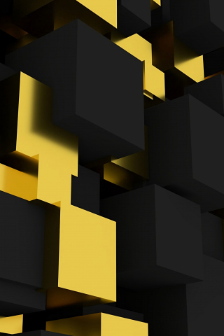 Cubical pattern, figure, yellow-black squares, 240x320 wallpaper