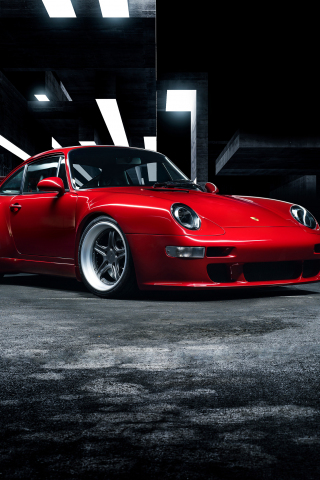 Porsche Gunther Werks 400R, red car, 240x320 wallpaper