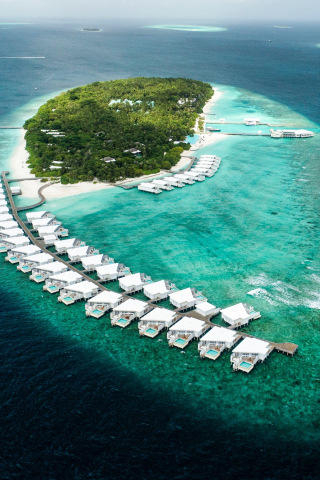 Maldives, aerial view, island, resort, sea, 240x320 wallpaper