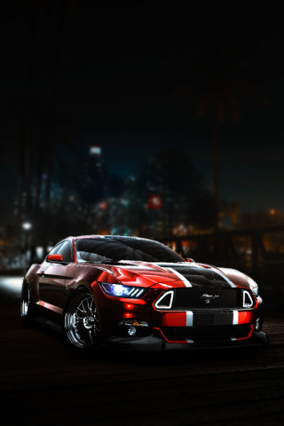 Need for Speed, Ford Mustang, dark, art, 240x320 wallpaper
