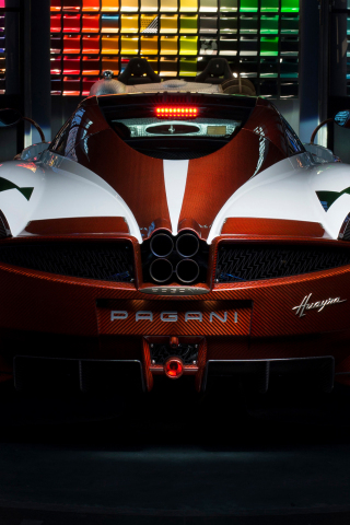 Pagani Huayra Lampo, sports car, rear, 2018, 240x320 wallpaper
