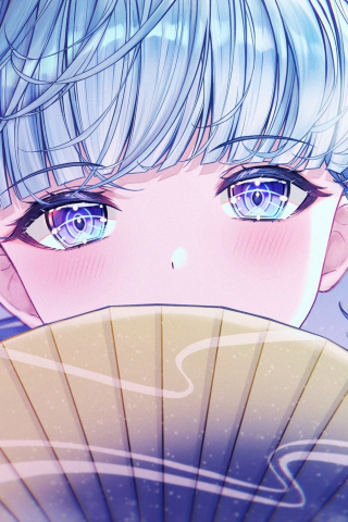 Anime girl, beautiful blue eyes, Genesis Impact, art, 240x320 wallpaper