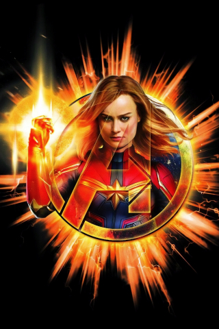 Avengers: Endgame, Captain Marvel, artwork, 2018, 240x320 wallpaper
