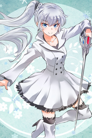 Beautiful, weiss schnee, anime girl, 240x320 wallpaper