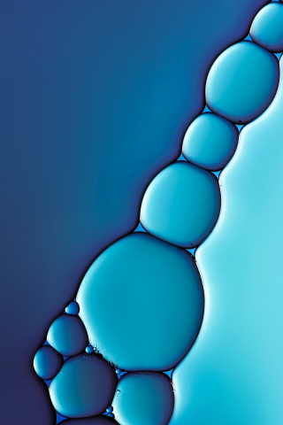 Blue bubbles, liquid, marco, 240x320 wallpaper