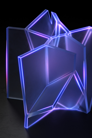 Abstract, glowing glass, geometric shape, 240x320 wallpaper