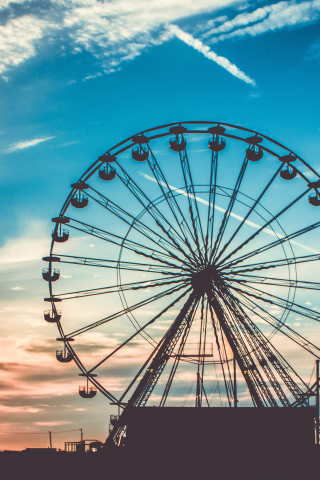 Ferris wheel, sky, sunset, 240x320 wallpaper