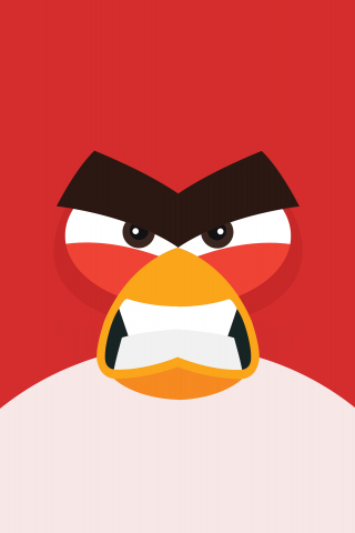Angry Birds, red, minimal, 240x320 wallpaper