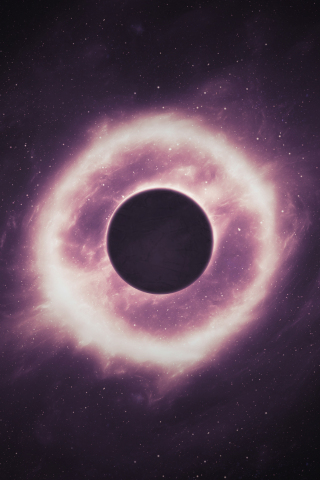 Planet, space, black hole, violet space, 240x320 wallpaper