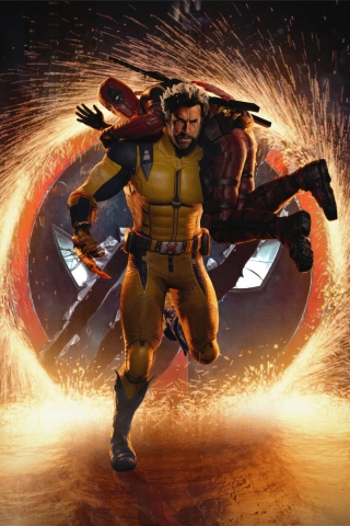 Deadpool and Wolverine, Deadpool 3 movie, 2023, portal, 240x320 wallpaper
