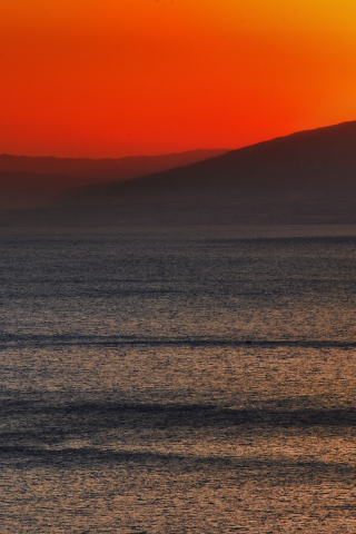 Calm, sea, sunset, nature, skyline, 240x320 wallpaper