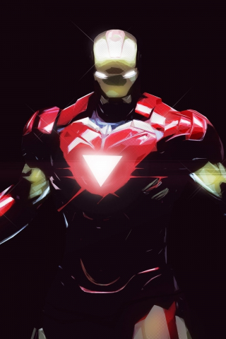 Glow, iron armour suit, Iron man, art, 240x320 wallpaper