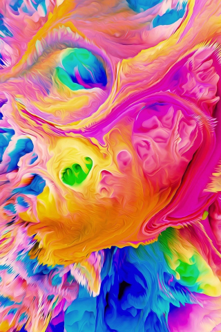 Energy waves, colorful, abstract, digital art, 240x320 wallpaper