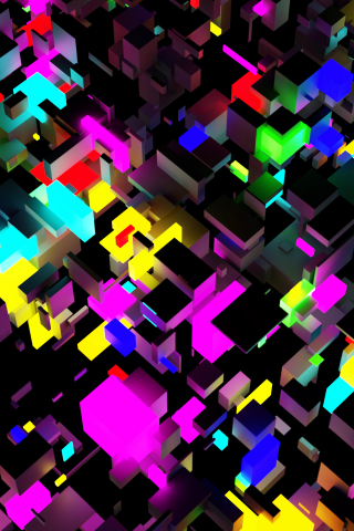 Geometry in motion, vibrant shapes, abstract, 240x320 wallpaper