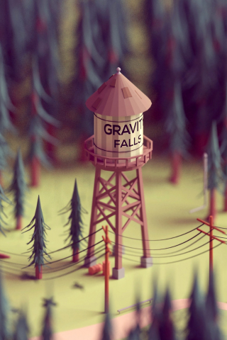Tower, forest, Gravity Falls, 240x320 wallpaper