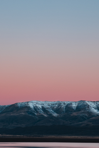 Sunset, minimal, mountains, sky, 240x320 wallpaper