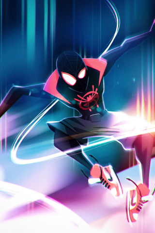 Spider-man into the Spider-verse, movie, animated, illustration, 240x320 wallpaper