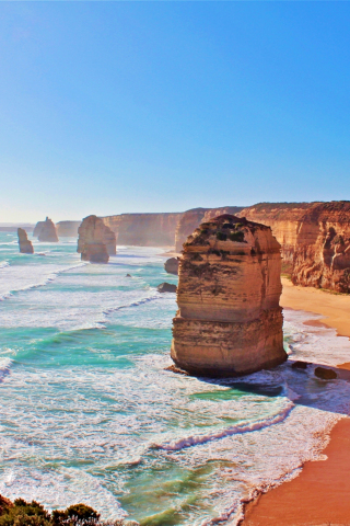 Australia, coast, cliffs, The Twelve Apostles, nature, 240x320 wallpaper