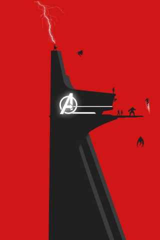 Avengers, stark tower, minimal, 240x320 wallpaper