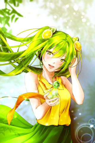 Cute, Hatsune Miku, green hair, 240x320 wallpaper