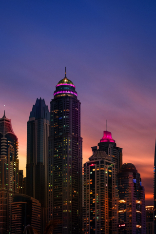 Skyscrapers, high towers, Dubai, city, 240x320 wallpaper