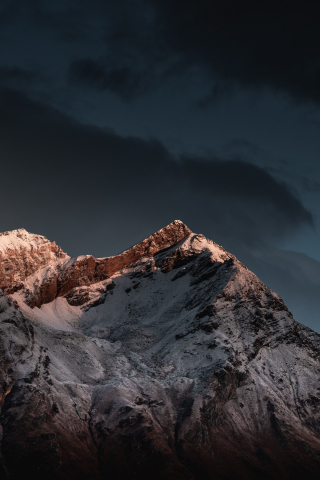 Shining peak, mountain, sunset, 240x320 wallpaper