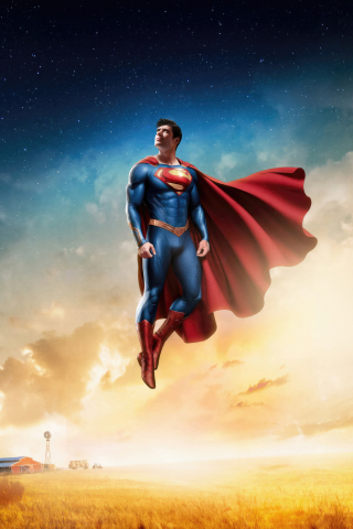Superman's legacy, flight over the farm, fan art, 240x320 wallpaper