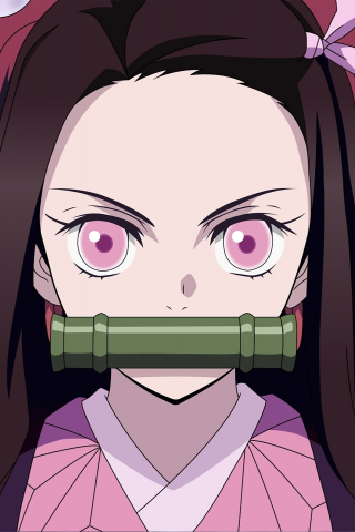 Download wallpaper 240x320 angry kamado nezuko, pink eyes, anime girl, old  mobile, cell phone, smartphone, 240x320 hd image background, 23985