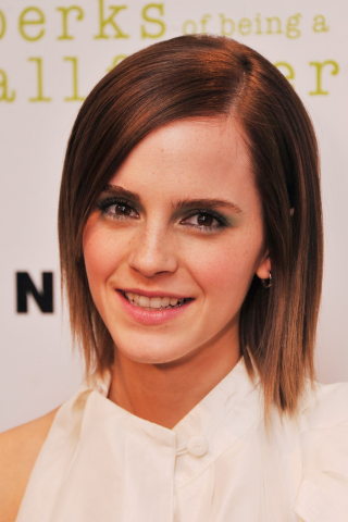 Emma Watson, smile, 240x320 wallpaper