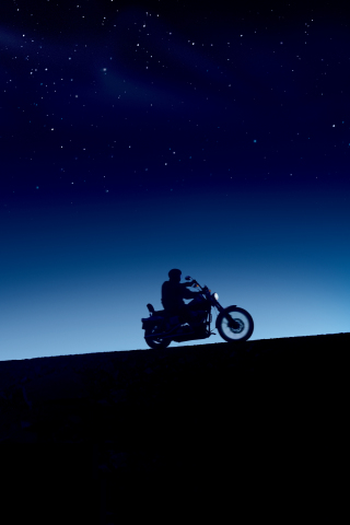 Evening, bike ride, silhouette, sunset, 240x320 wallpaper
