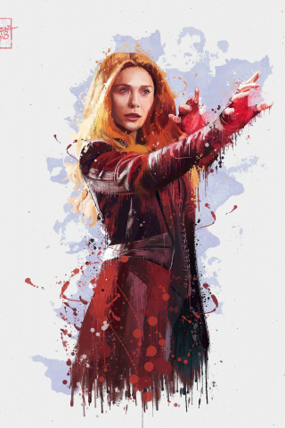 Scarlet witch, Avengers: infinity war, artwork, 2018, 240x320 wallpaper