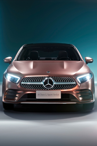 2018 Mercedes-Benz A200 L Sport Sedan, Golden car, front, 240x320 wallpaper