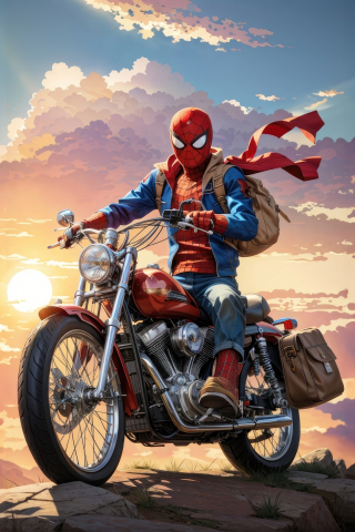 Bike Ride, spider-man, adventure on Bike, 240x320 wallpaper