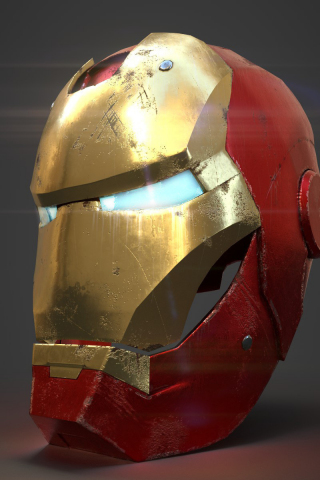 Art, Iron man's helmet, 240x320 wallpaper