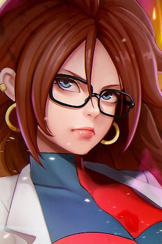 Hot, Dragon ball fighterz, Android 21, glasses, 240x320 wallpaper